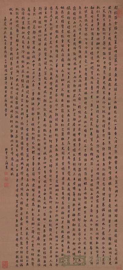 翁方纲 1796年作 楷书 立轴 101×46cm